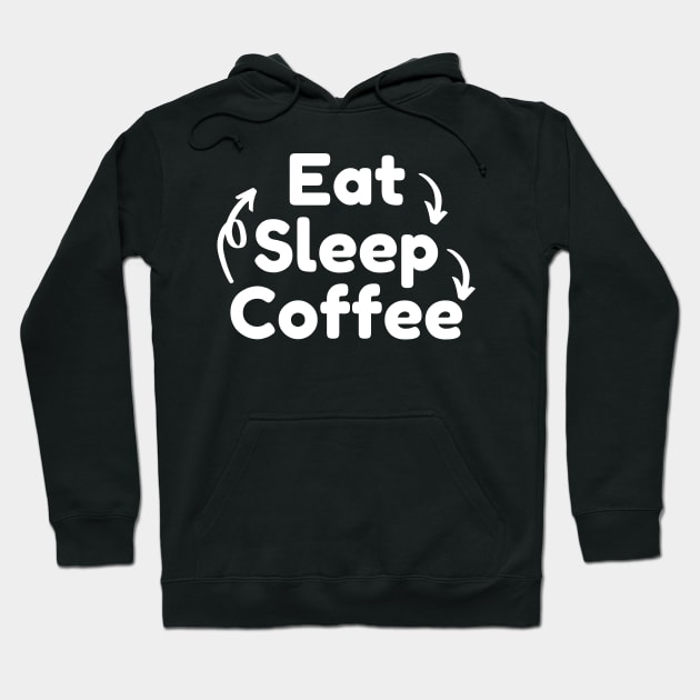 Eat Sleep Coffee Repeat. Funny Coffee Lover Gift Hoodie by That Cheeky Tee